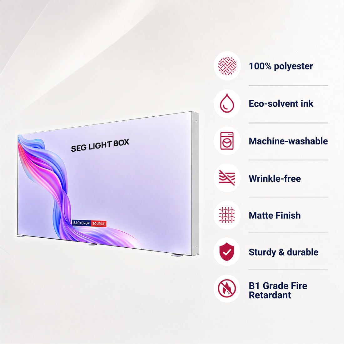 SEG Frameless Fabric LED Light Box Display - 6m W x 2.5m H