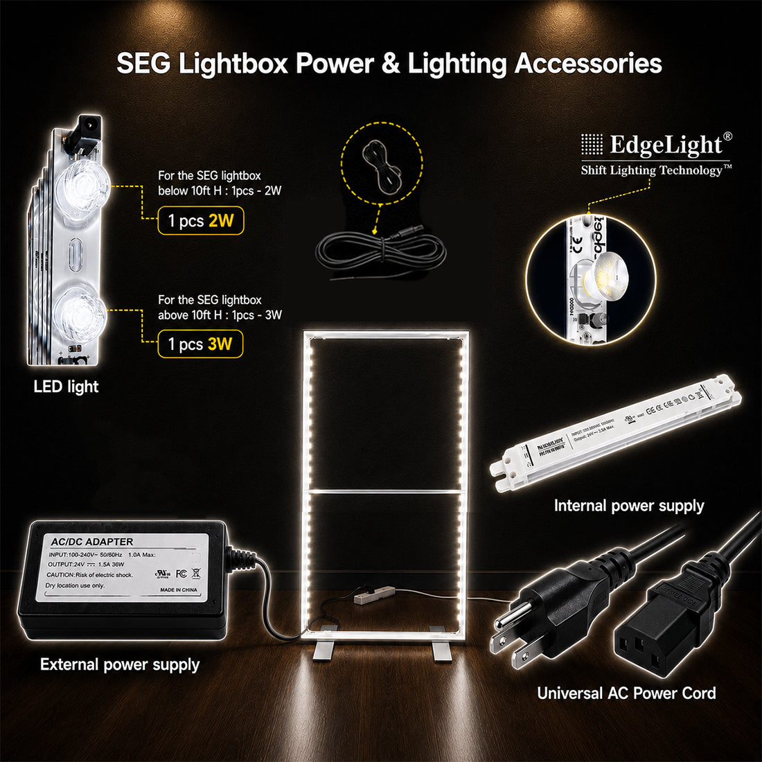 SEG Frameless Fabric LED Light Box Display - 1m W x 2m H