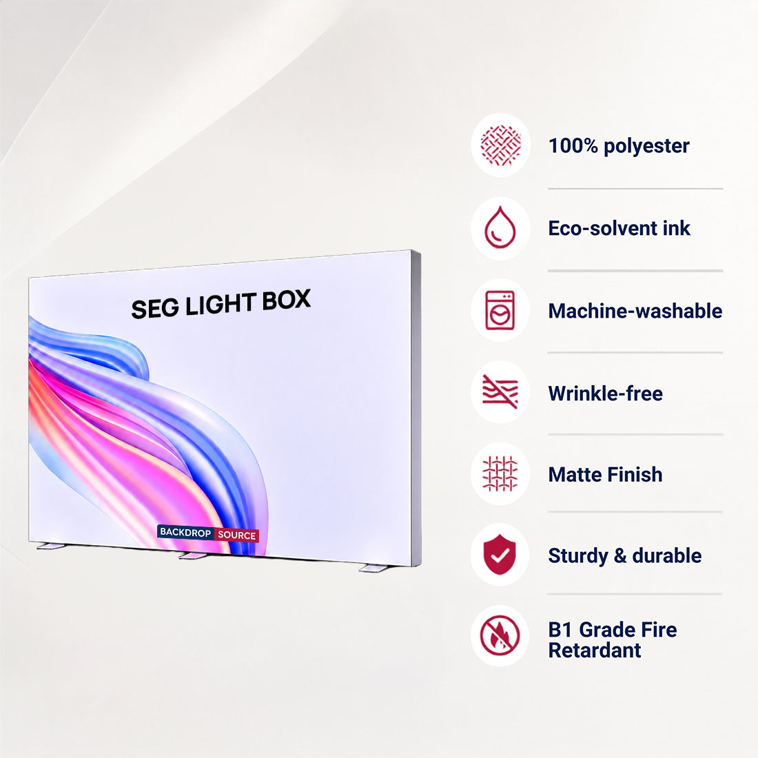 SEG Frameless Fabric LED Light Box Display - 3m W X 2.5m H