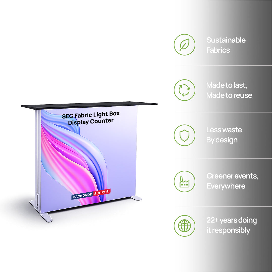 SEG Light Box Display Counter - 1m H