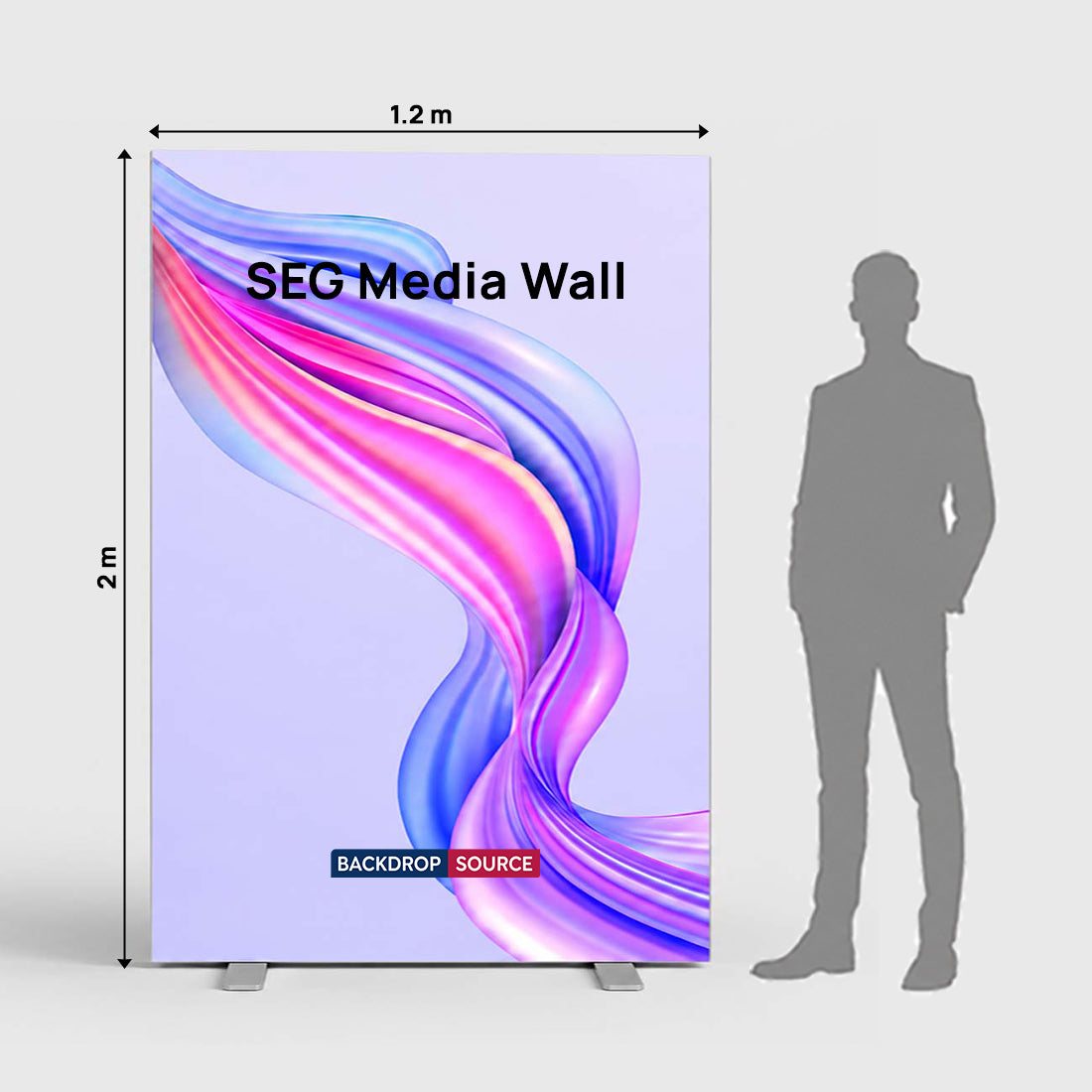 SEG Fabric Media Wall - 1.2m W x 2m H