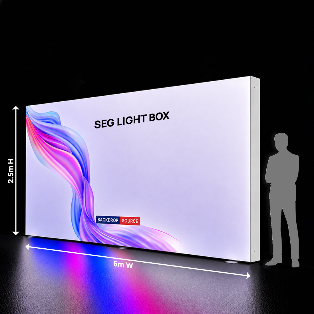 SEG Frameless Fabric LED Light Box Display - 6m W x 2.5m H