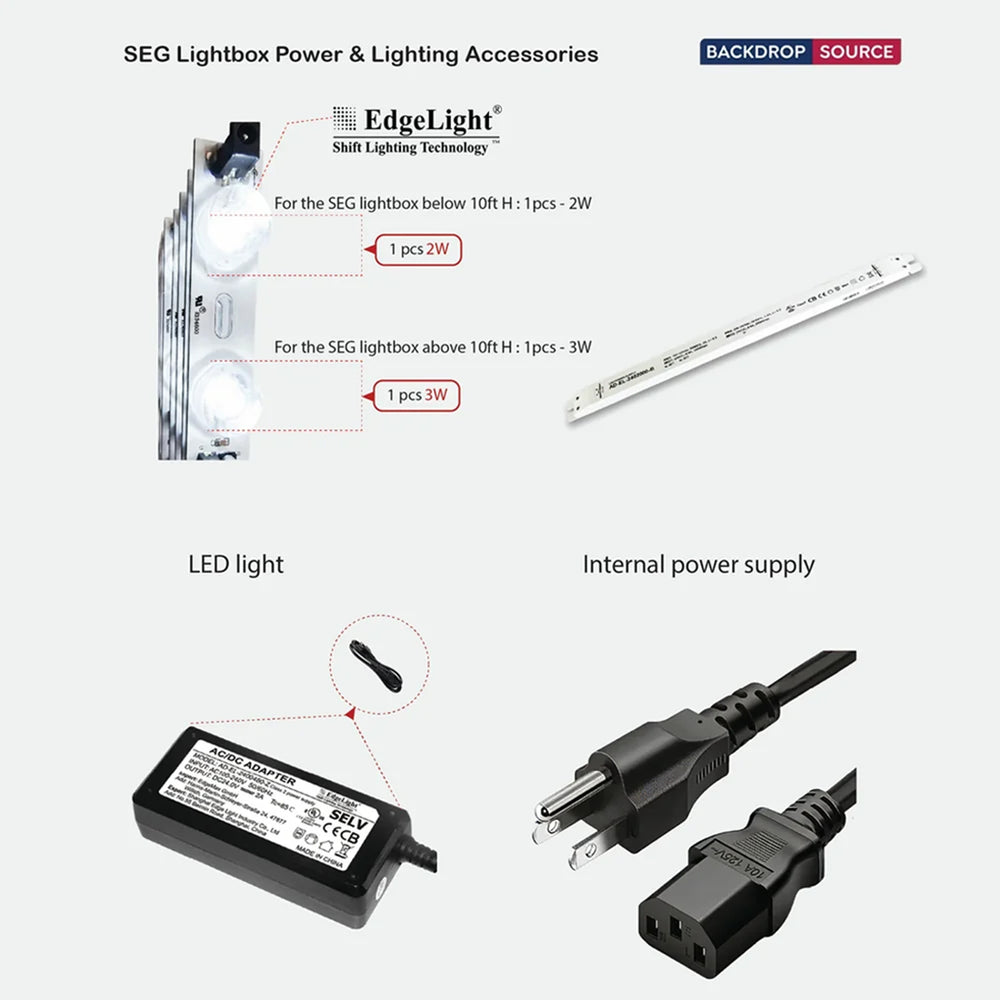 Backlit SEG Three-Wall Booth Kit with Lightbox Counter