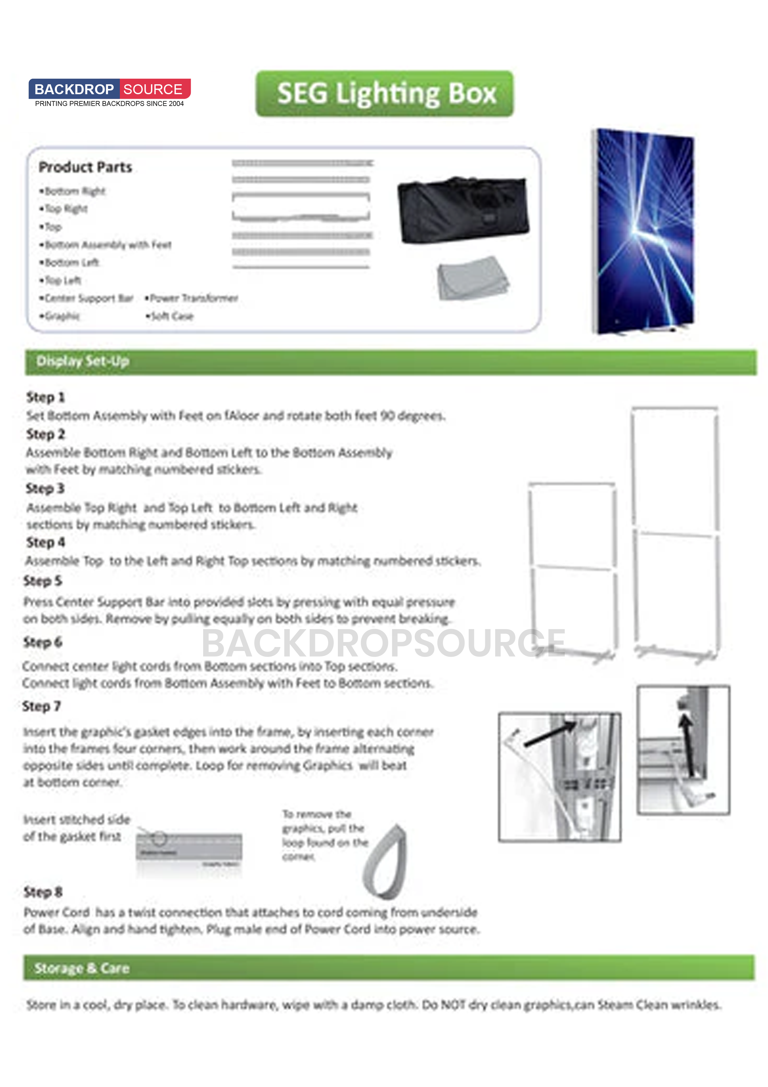 SEG Frameless Fabric LED Light Box Display - 3m W
