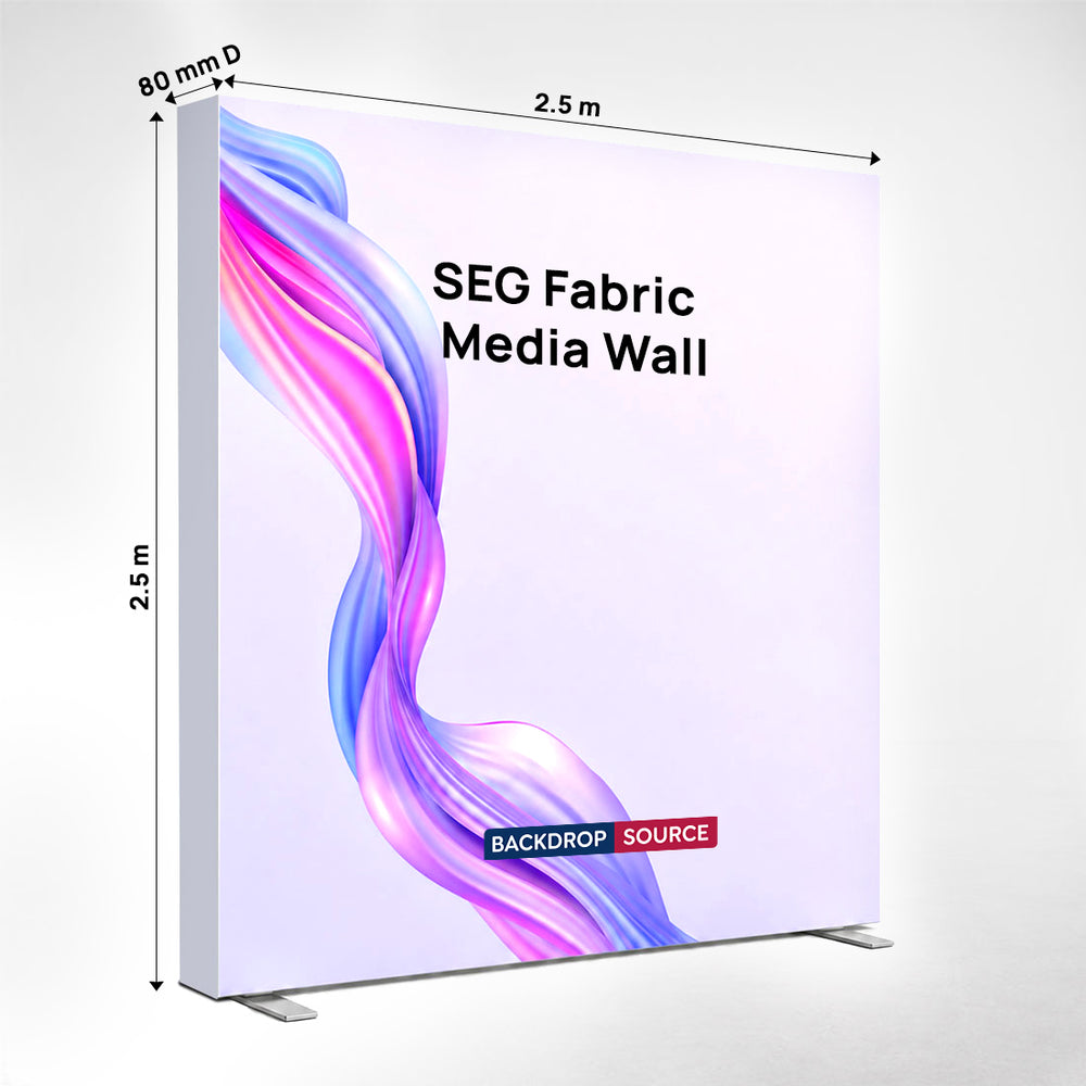 Non-Backlit SEG Fabric Media Wall - 2.5m W x 2.5m H