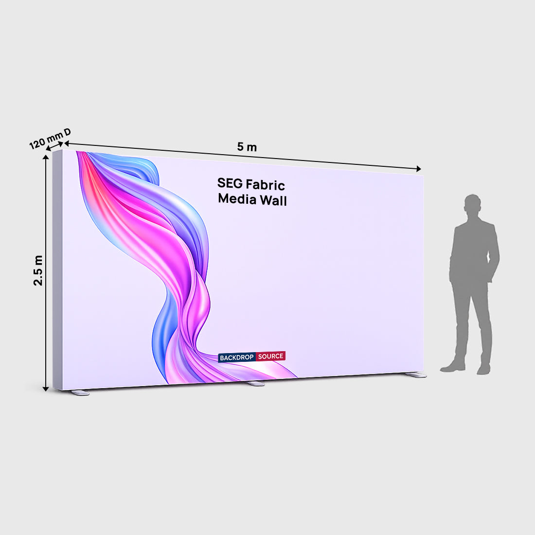 SEG Fabric Media Wall - 5m W x 2.5m H