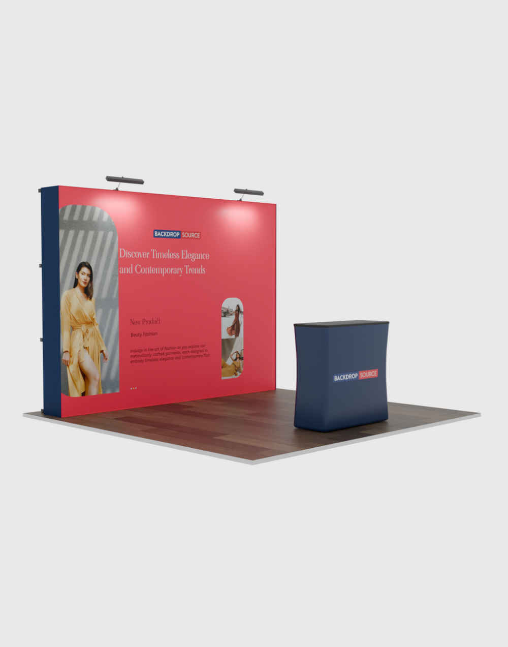 3m x 3m  Straight Popup Exhibit Pro 3-in-1 Display Kit with Illume Lights.