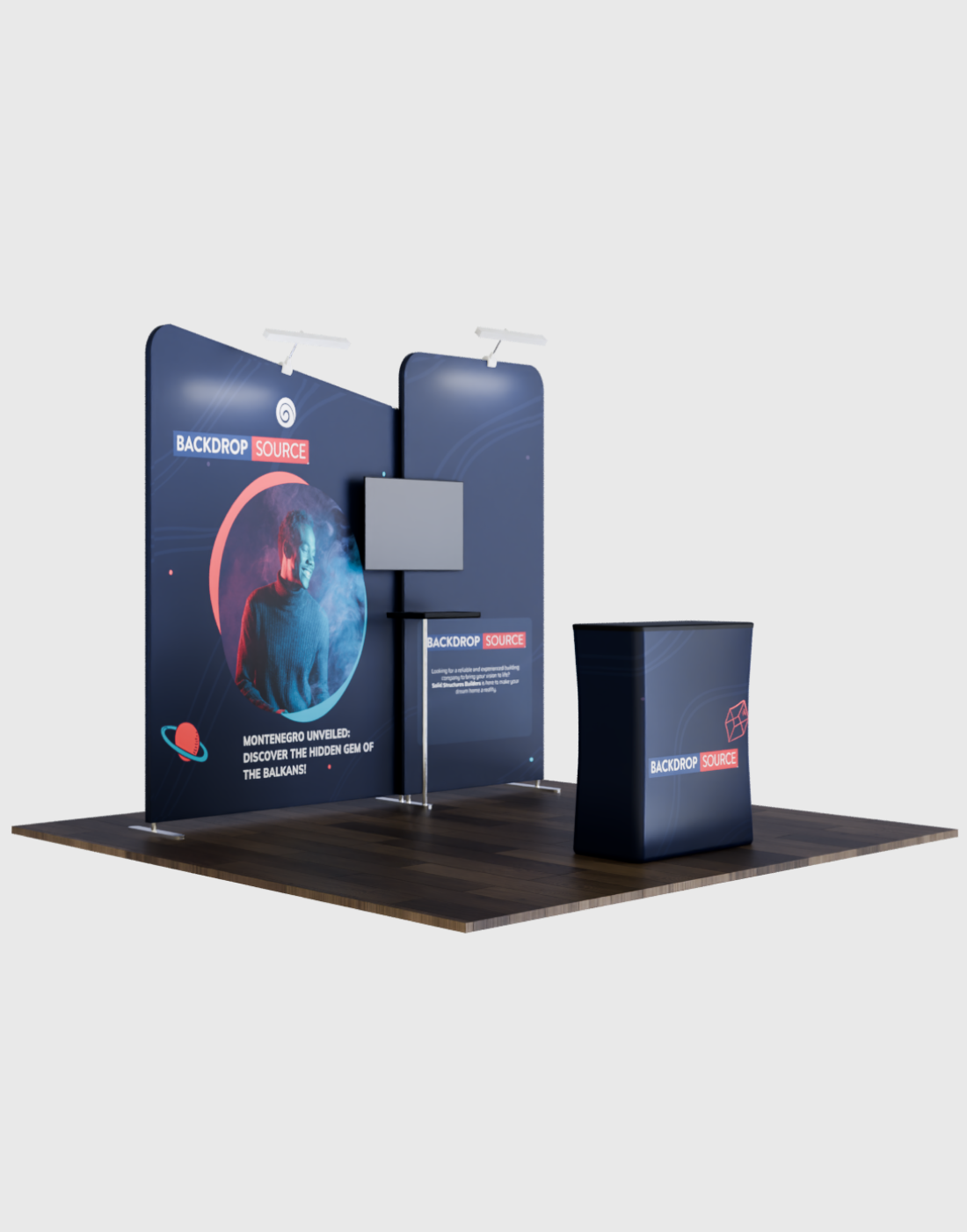 Portable Exhibit Display 3m x 3m - Model 7.