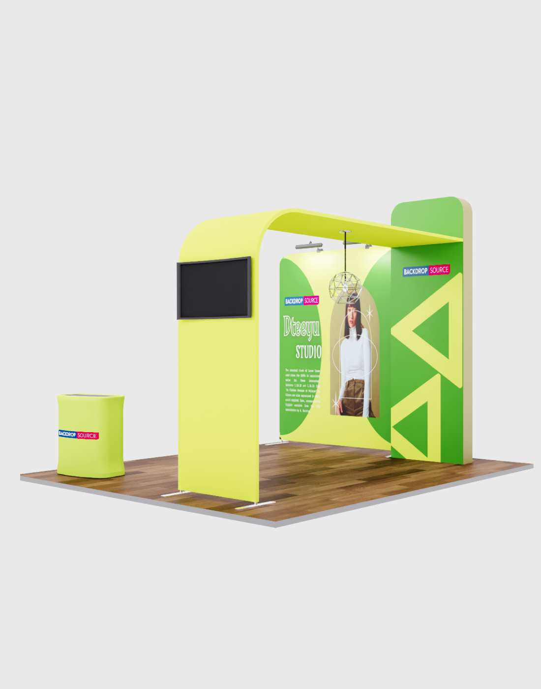 Modern TV Display Exhibition Kit setup showcasing interactive screens, ideal for engaging exhibition display experiences.