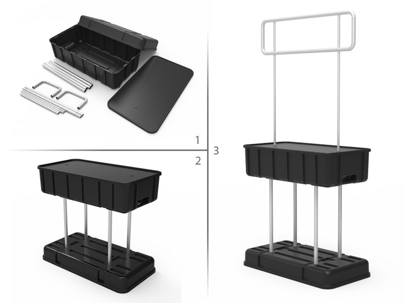 Convertible Podium Case with Header.