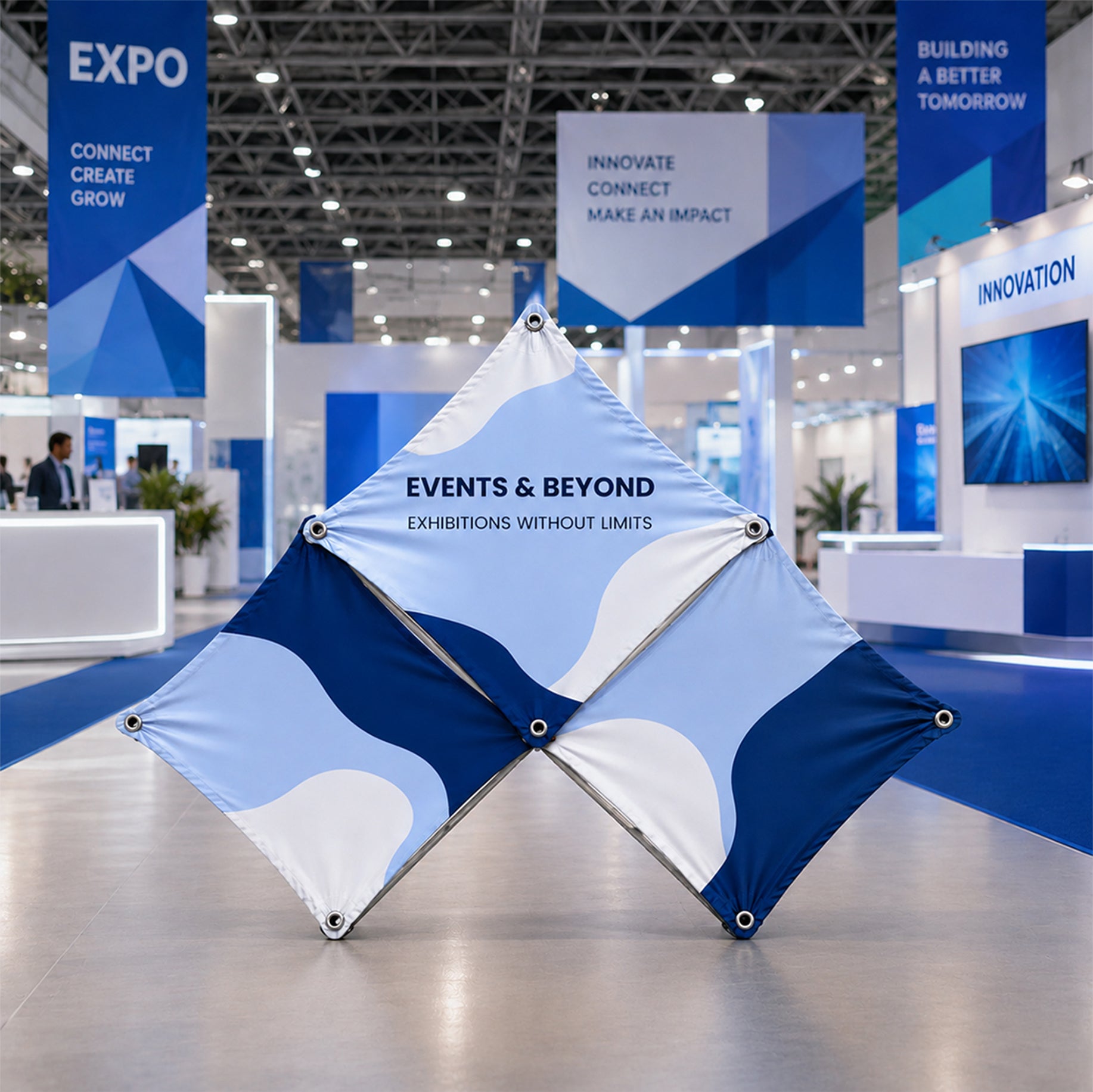 Small Triangular Fabric GeoMetrix Pop Up Grid Display