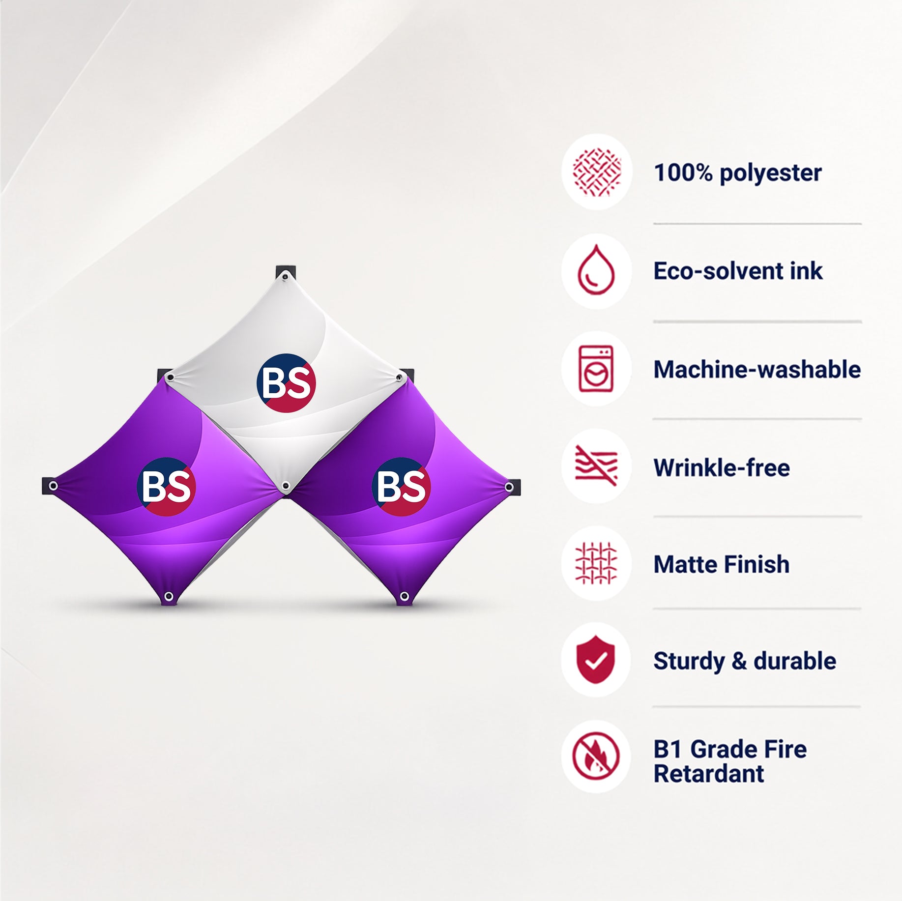 Small Triangular Fabric GeoMetrix Pop Up Grid Display