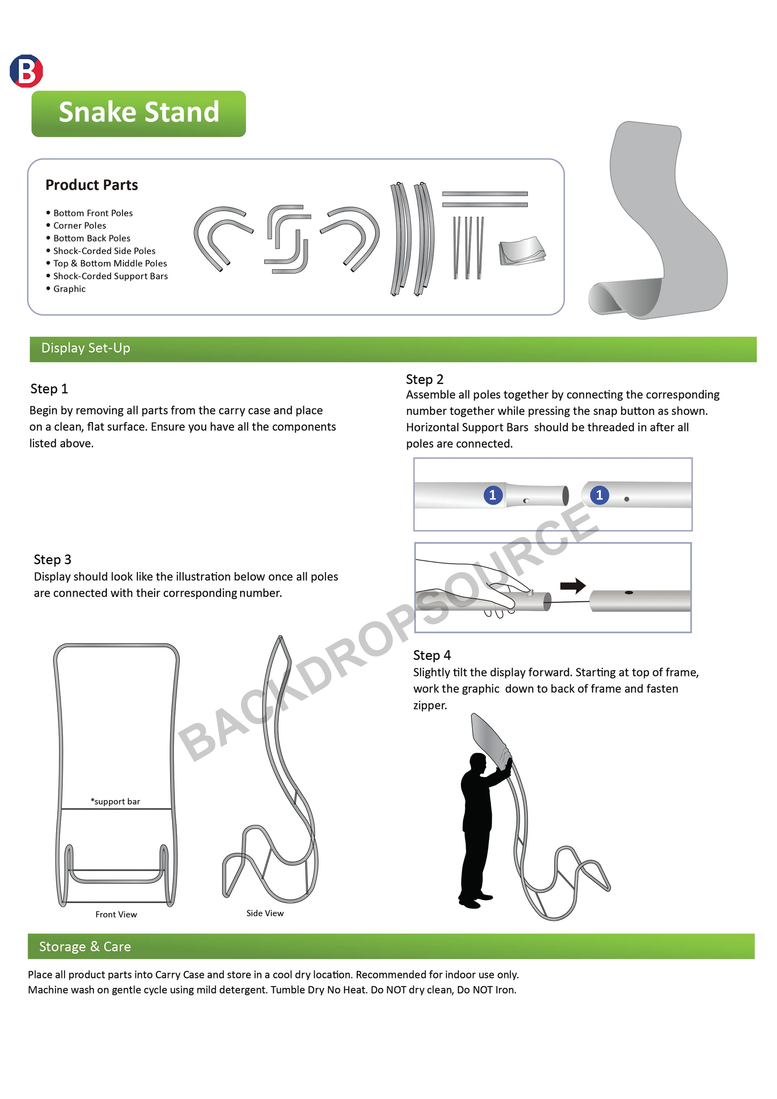 Snake Tension Fabric Display Stands