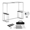 Square Arch Fabric Trade Show Booth with Built-In Shelf