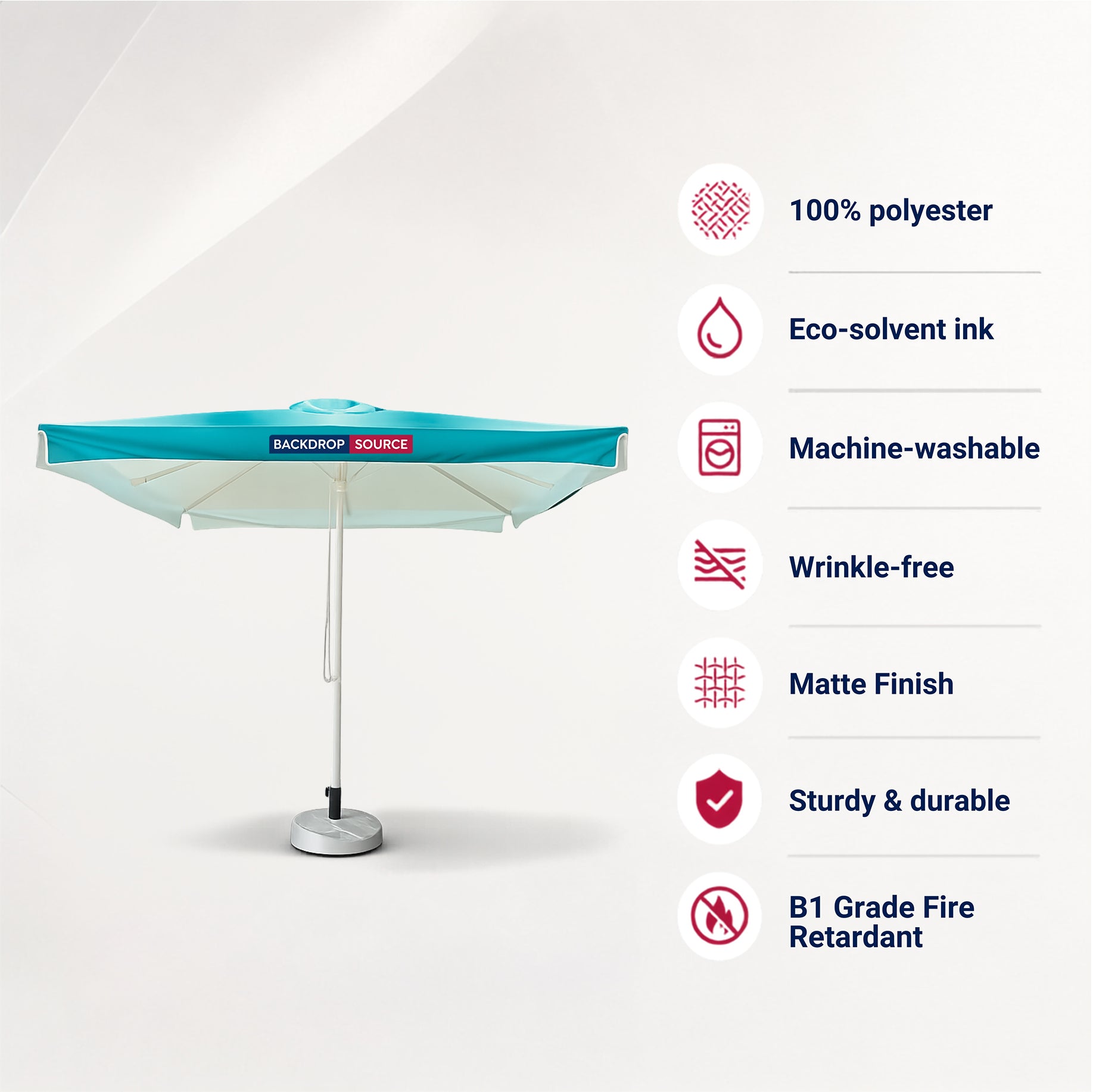 Square Market Umbrellas With Valances  – 3m x 3m
