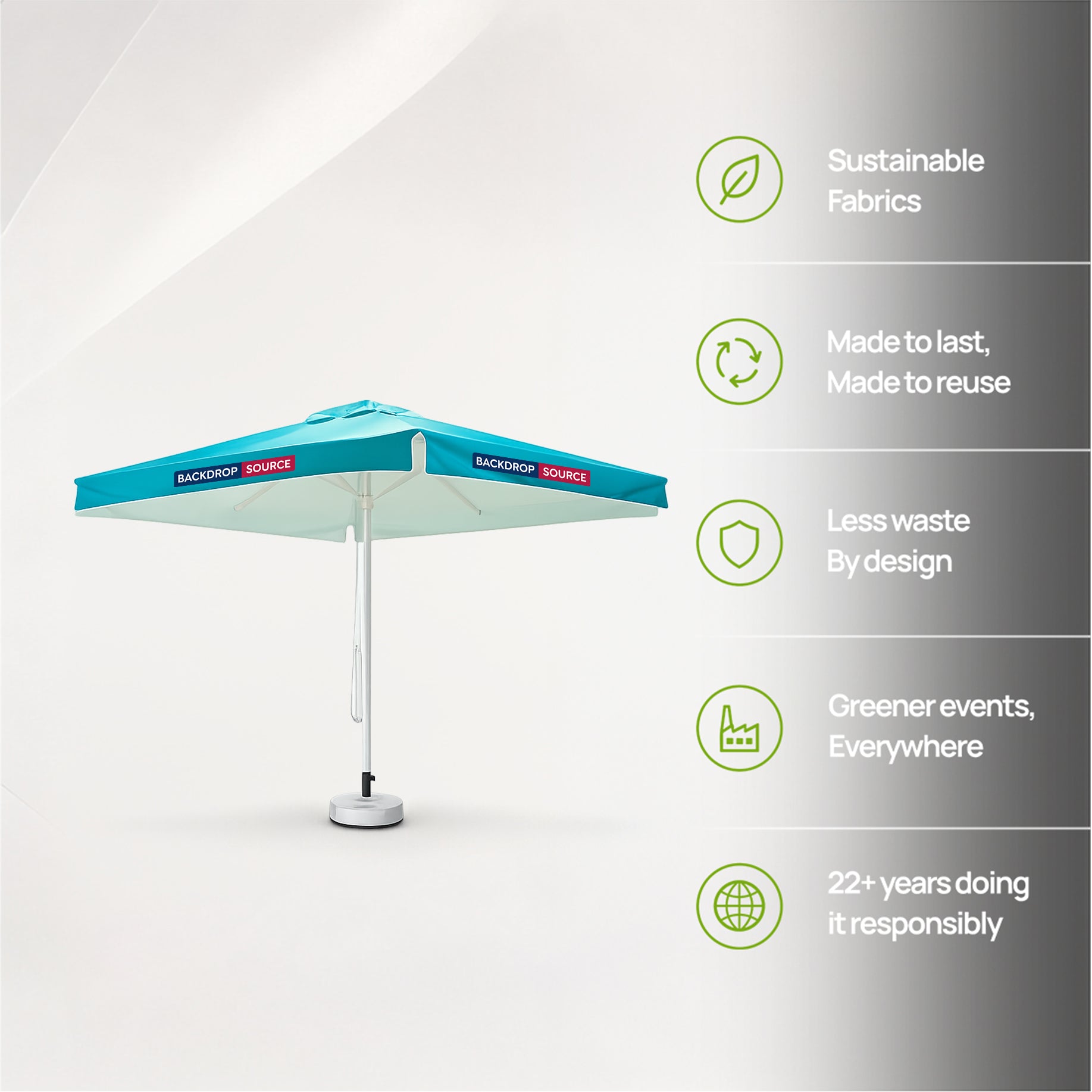 Square Market Umbrellas With Valances  – 3m x 3m