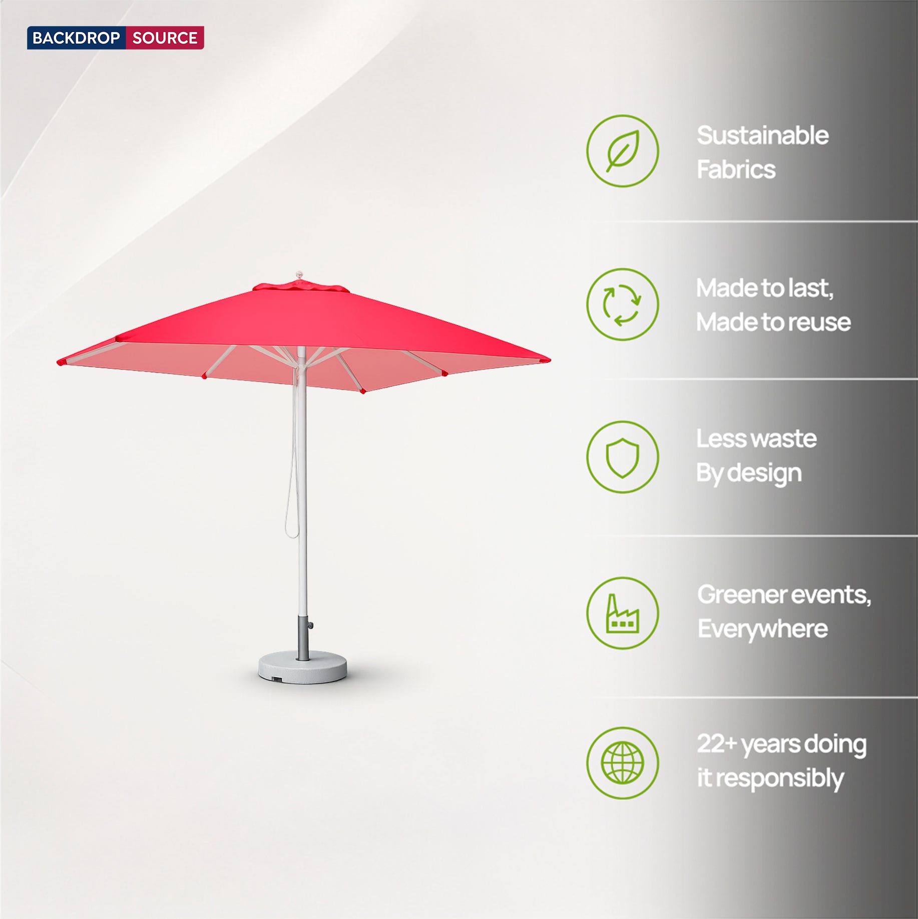 Square Market Umbrellas – 3m x 3m