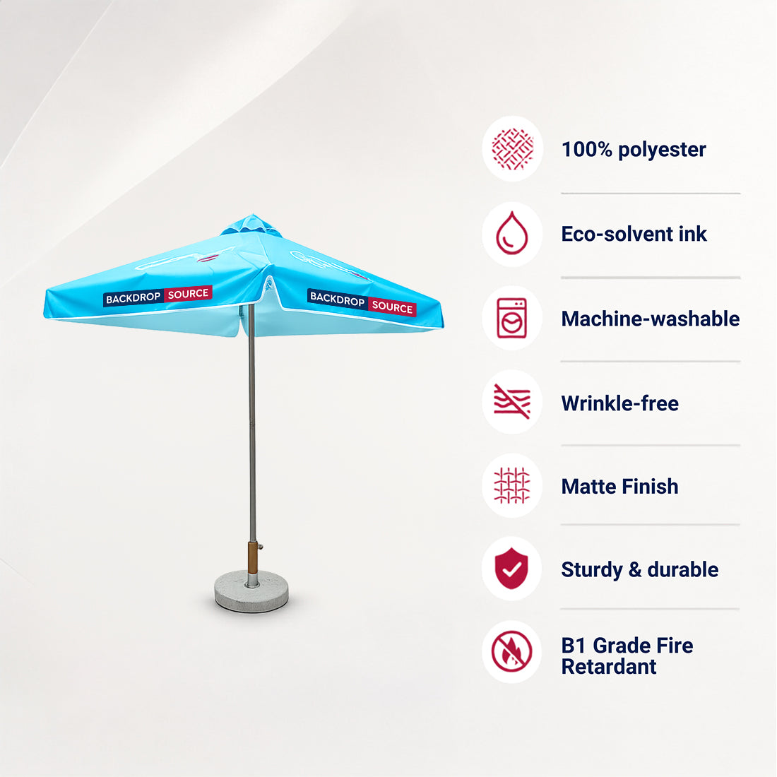Square Patio Umbrella With Valances – 2m x 2m