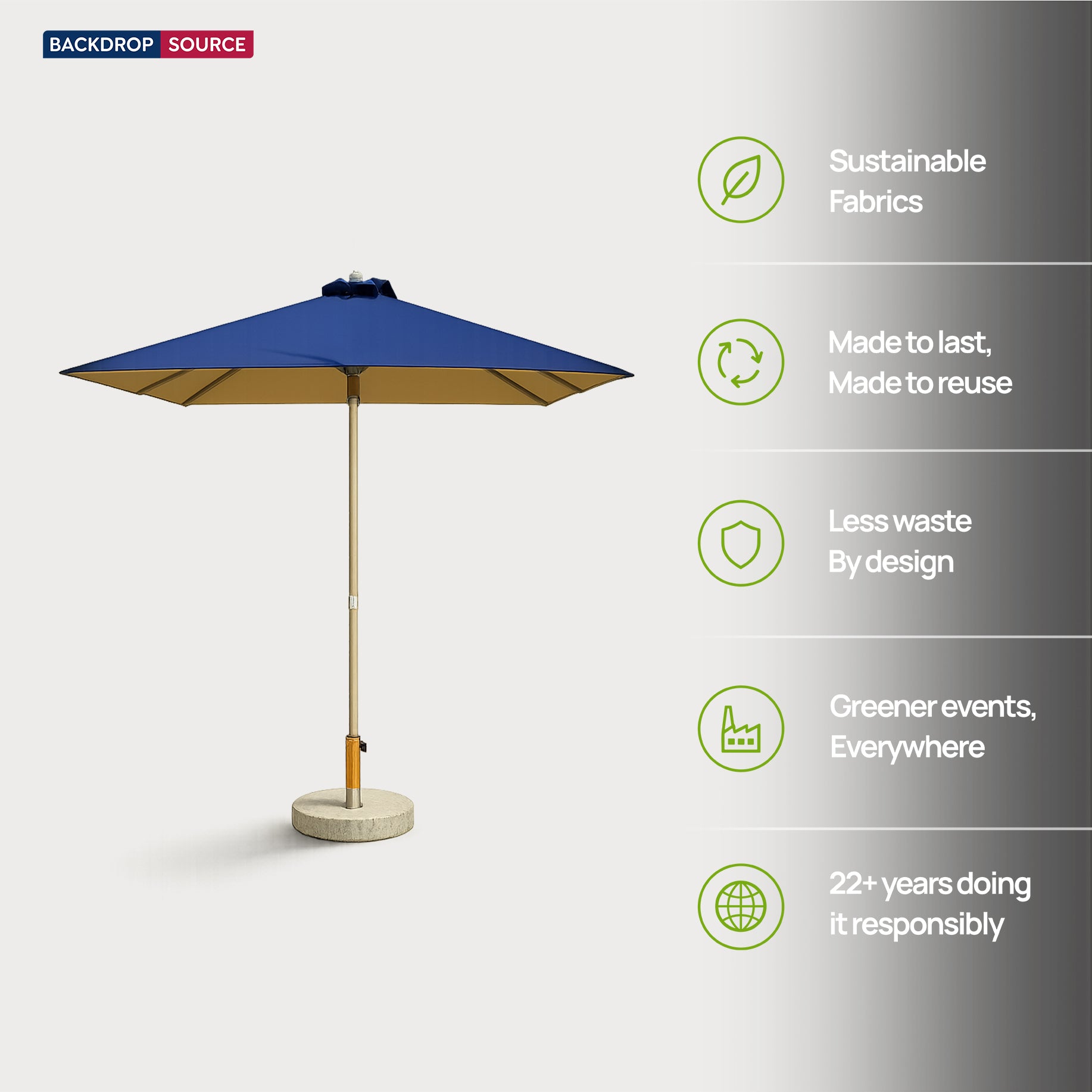 Square Patio Umbrella – 2m x 2m
