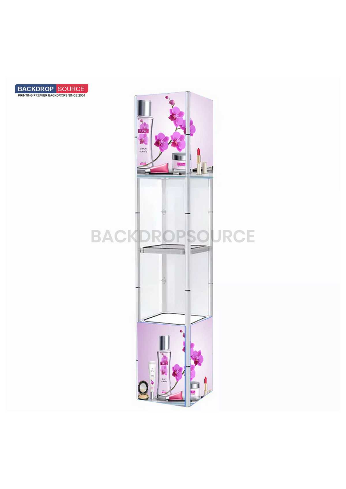 Square Portable Aluminum Spiral Tower Display - 5 Layer Shelves.