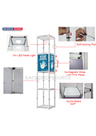 Square Portable Aluminum Spiral Tower Display - 5 Layer Shelves.