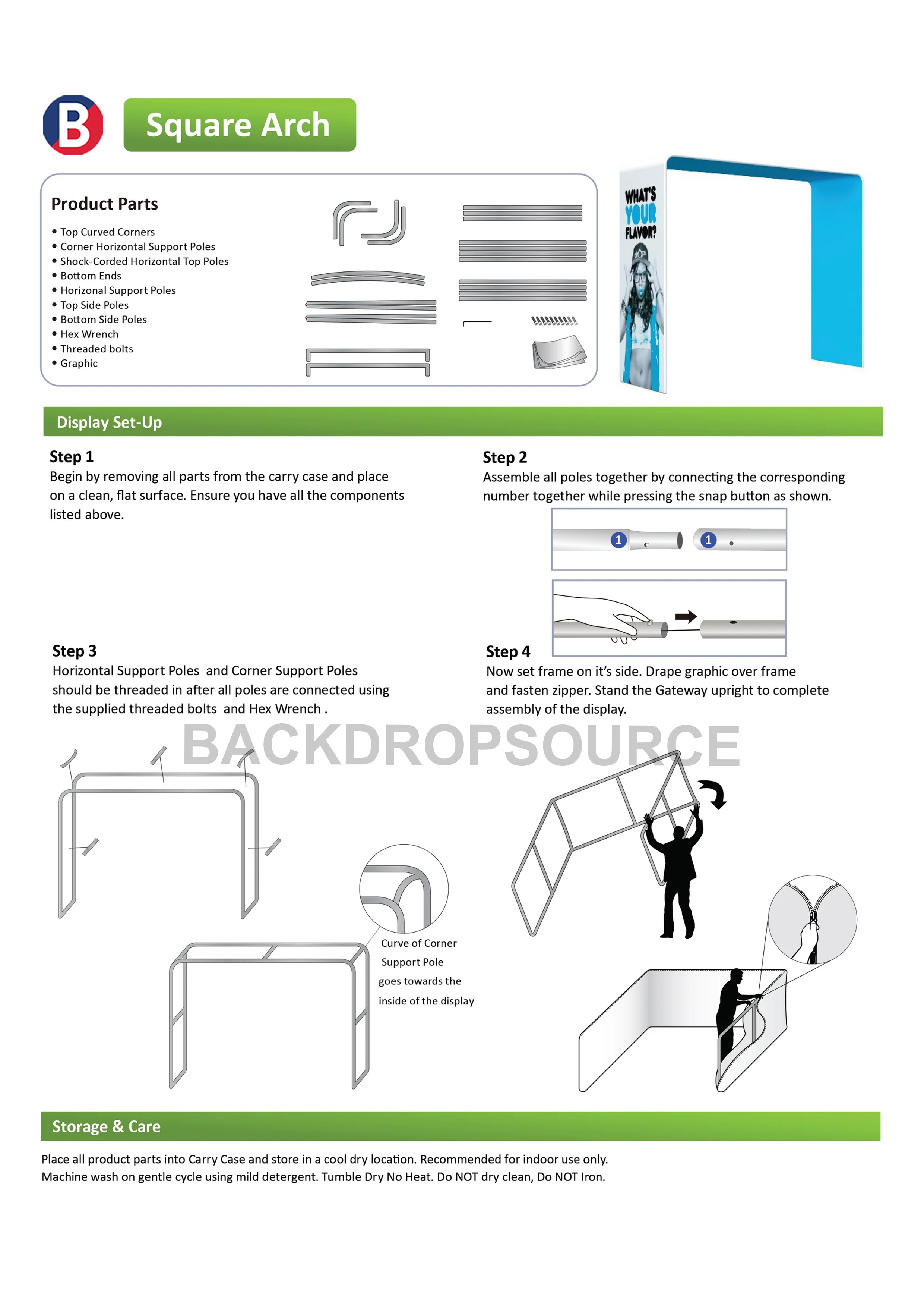 Square shape Tension Fabric Display Arch