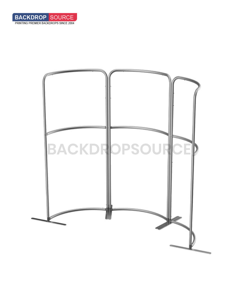 2x2m Magnetic Fabric Booth Wall with 3 Curved Panels
