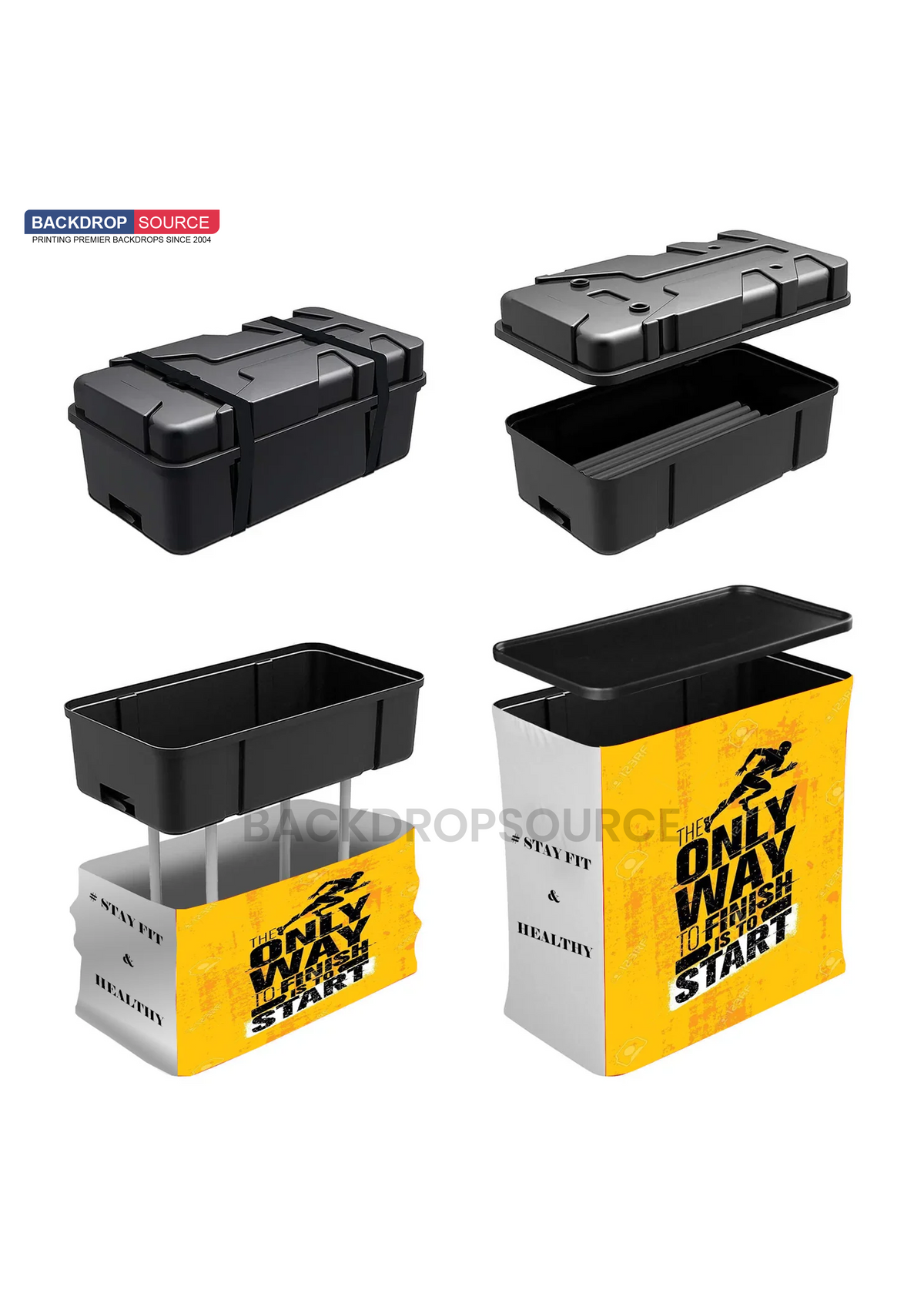 3m x 3m Straight Exhibit Pro 3-in-1 Display Kit with Hard Podium Case.