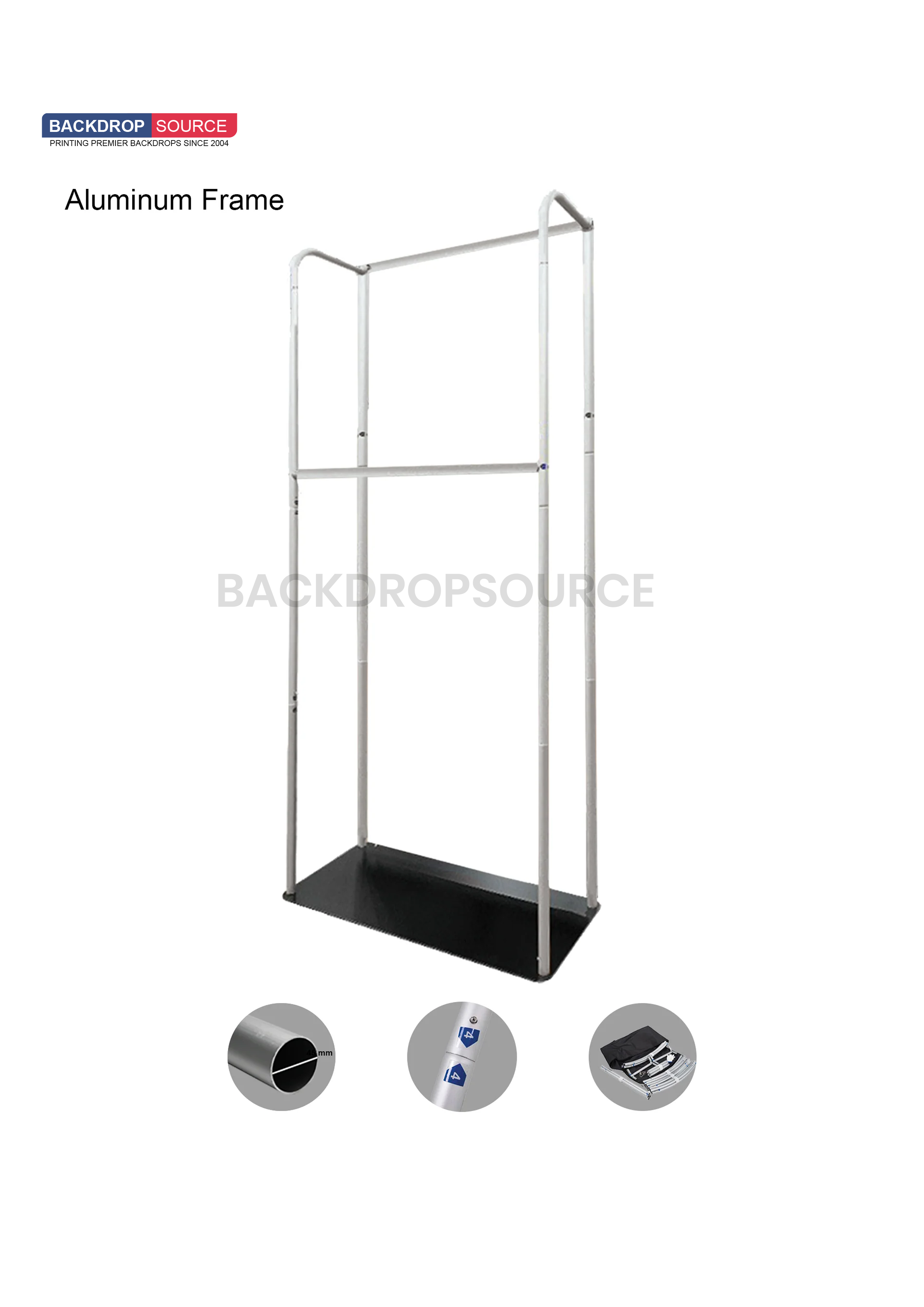 Tension Fabric Stand With Hanging Rail