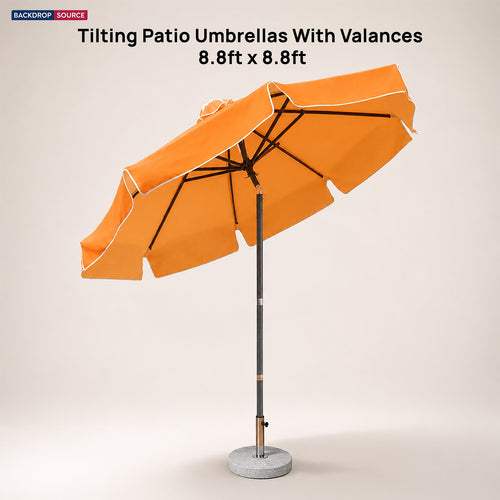 Tilting Patio Umbrellas With Valances – 2.7m x 2.7m