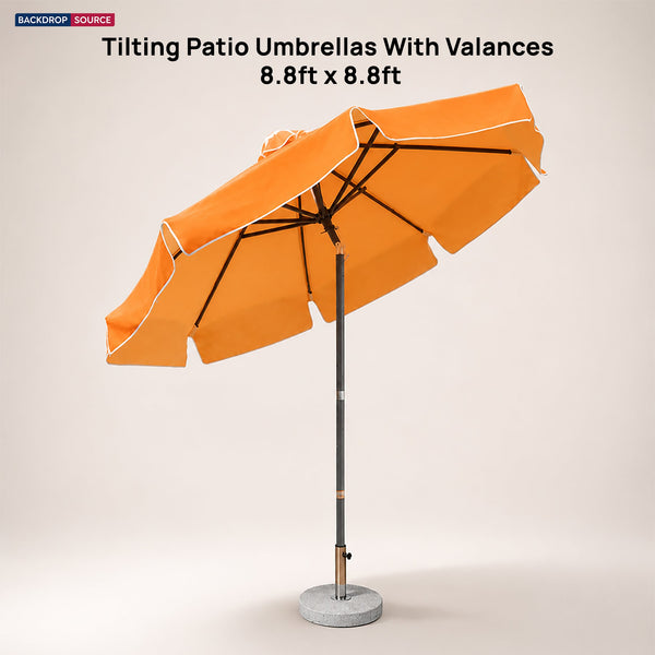 Tilting Patio Umbrellas With Valances – 2.7m x 2.7m