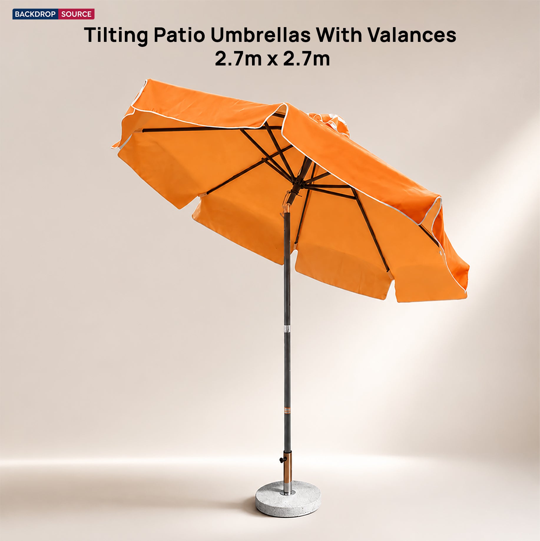 Tilting Patio Umbrellas With Valances – 2.7m x 2.7m