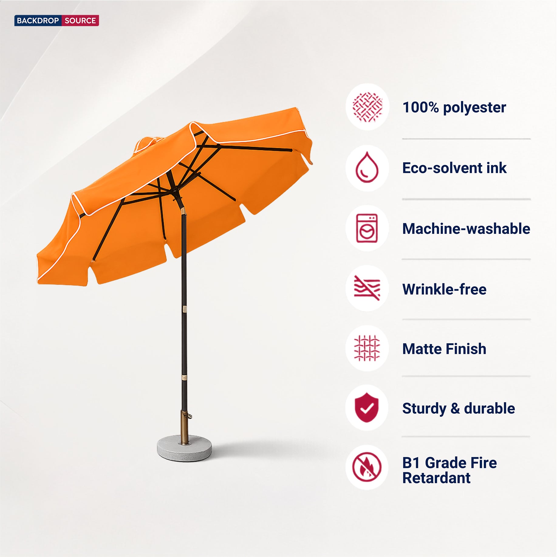 Tilting Patio Umbrellas With Valances – 2.7m x 2.7m