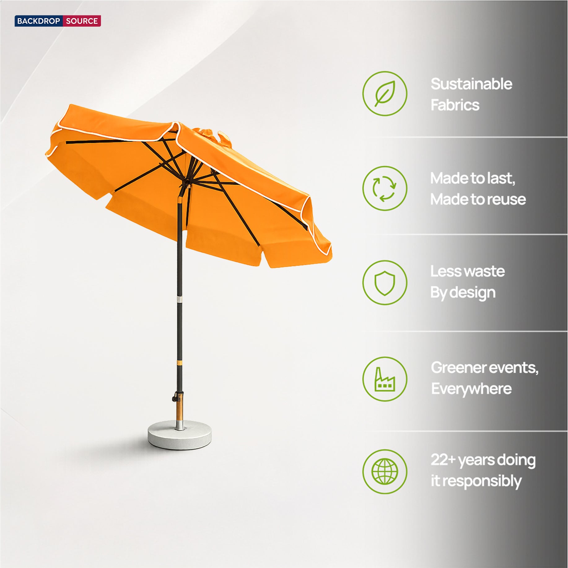 Tilting Patio Umbrellas With Valances – 2.7m x 2.7m