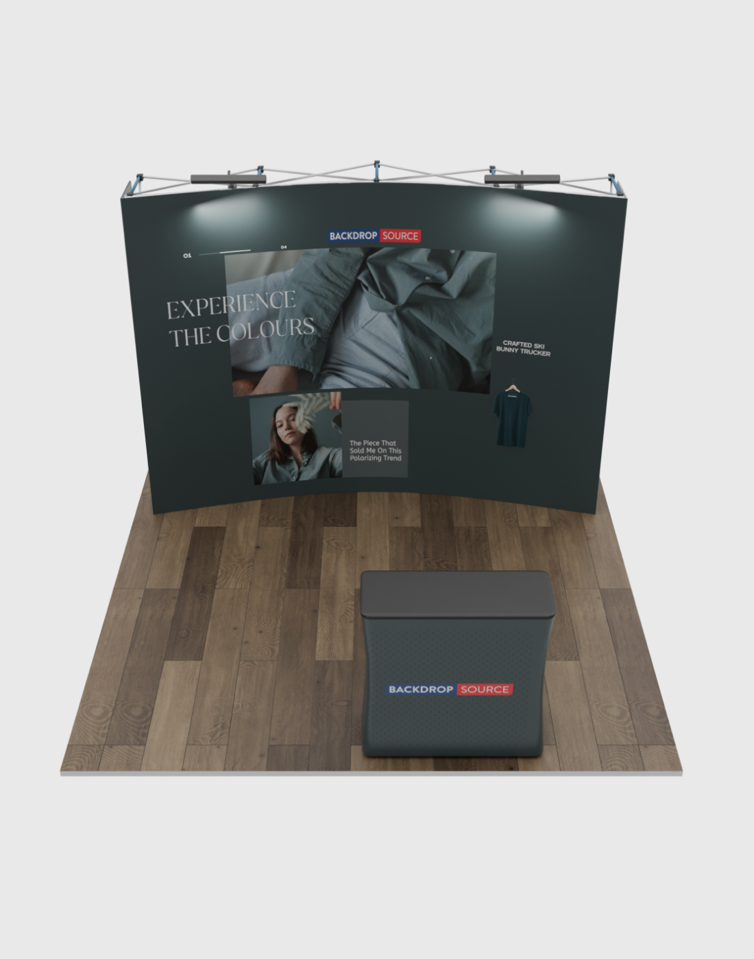 3m x 3m Curved Popup Exhibit Pro 3-in-1 Display Kit with Illume Lights