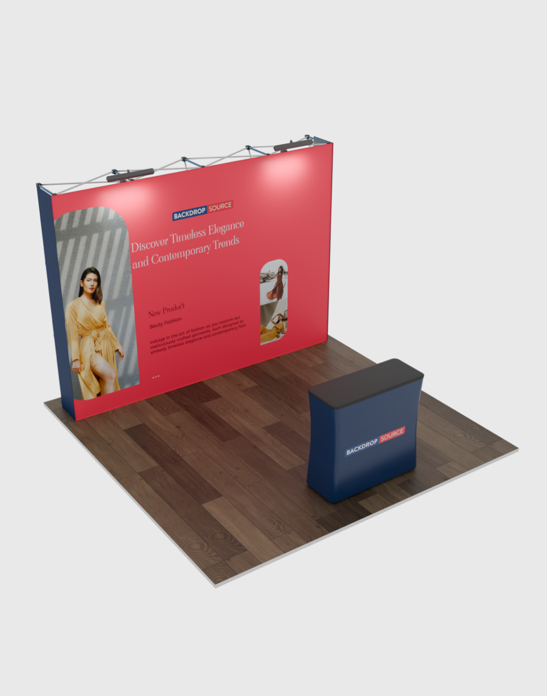 3m x 3m  Straight Popup Exhibit Pro 3-in-1 Display Kit with Illume Lights