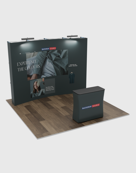 3m x 3m Curved Popup Exhibit Pro 3-in-1 Display Kit with Illume Lights