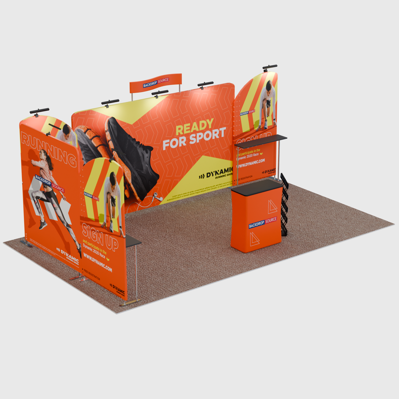 6m Straight Backdrop with Shelf Exhibition Kit