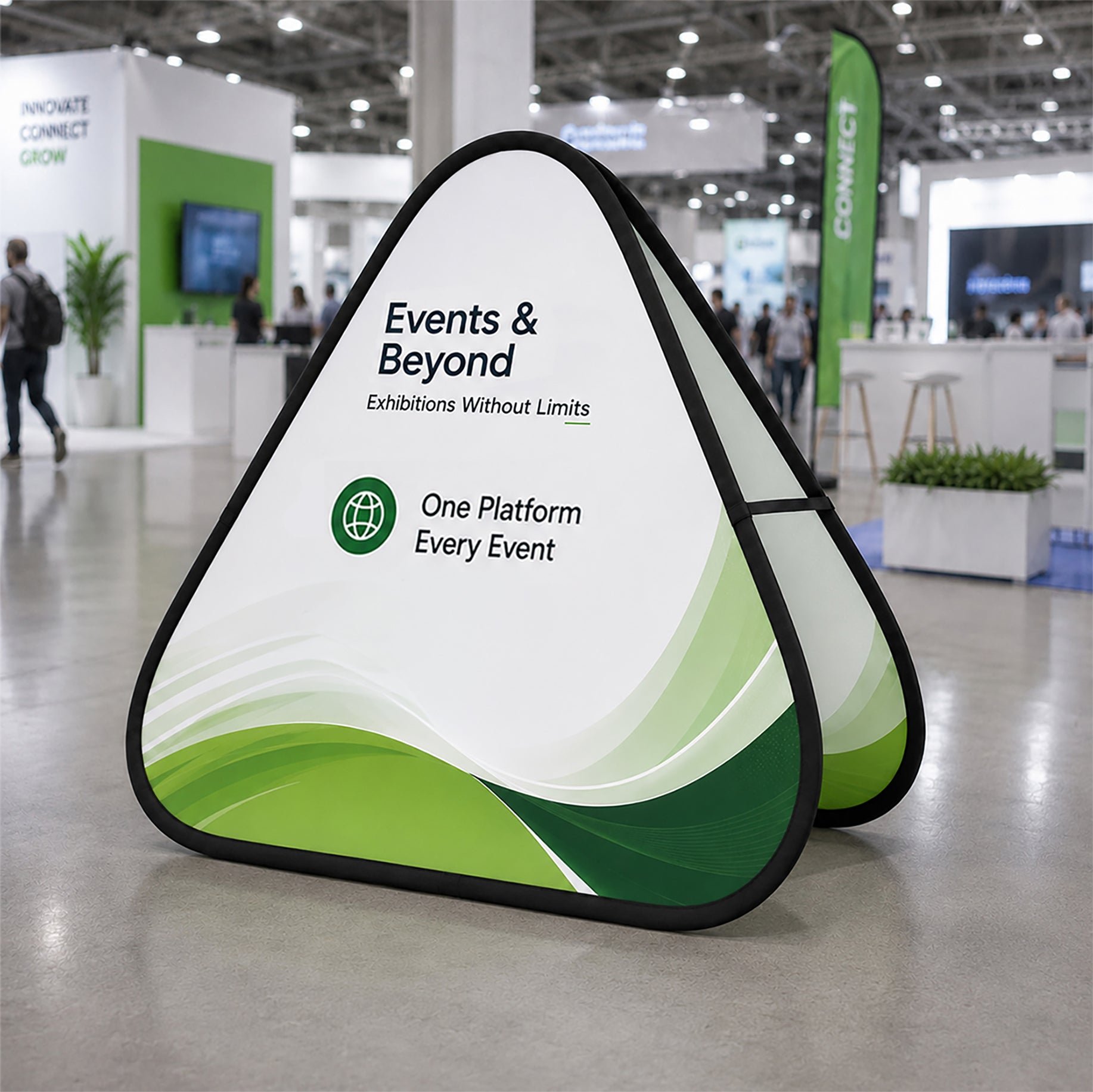 Triangle Fabric Pop Up Banners (Double Side Printed)