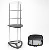 Triangular Fabric Display Counter with Acrylic Triple Shelves