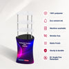 Triangular Fabric Display Counter with Acrylic Triple Shelves