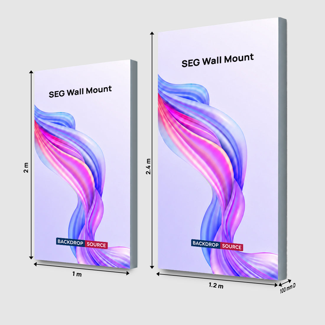Non-Backlit Wall-Mounted SEG Fabric display - 100mm Depth