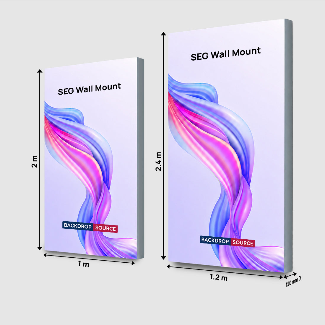 Non-Backlit Wall-Mounted SEG Fabric display - 120mm Depth