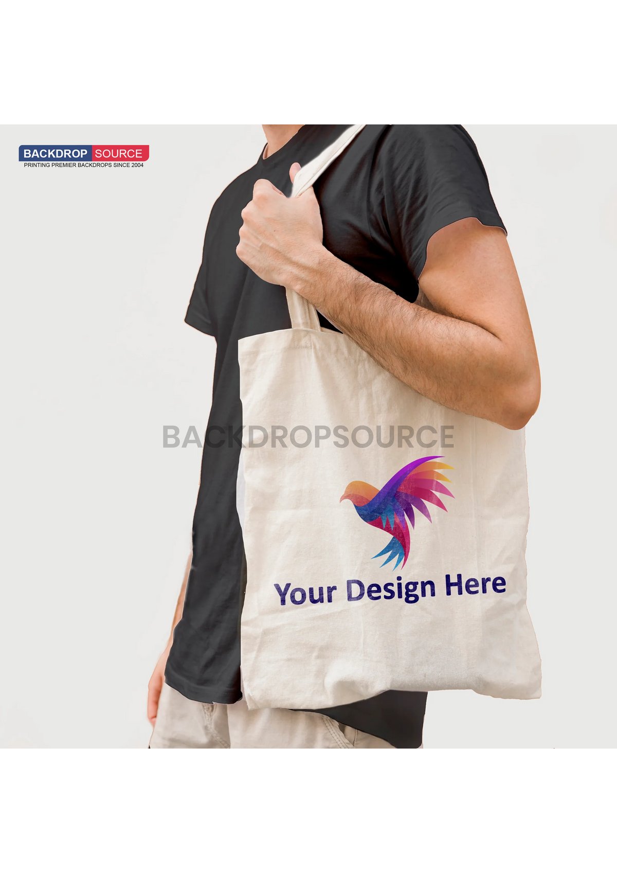 White Canvas Cotton Tote Bag.