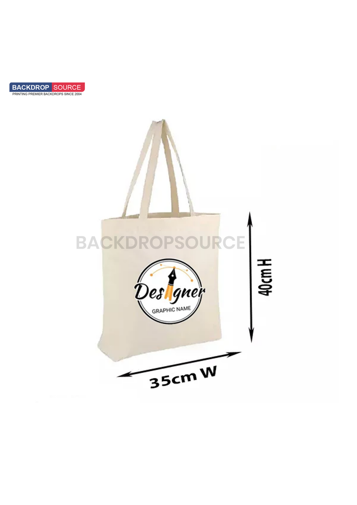 White Canvas Cotton Tote Bag.