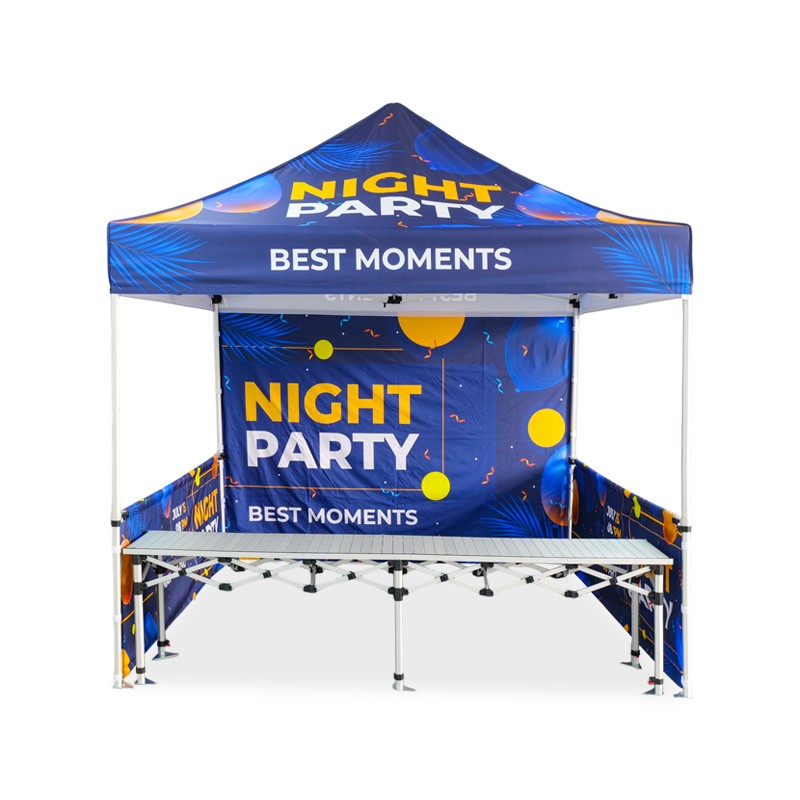3m x 3m Fabric Event Tent with Folding Counter Table