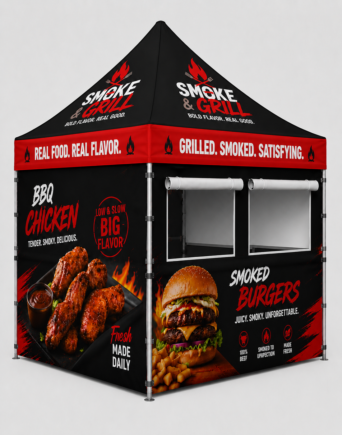 3m x 3m Fabric Food Booth Canopy Tent