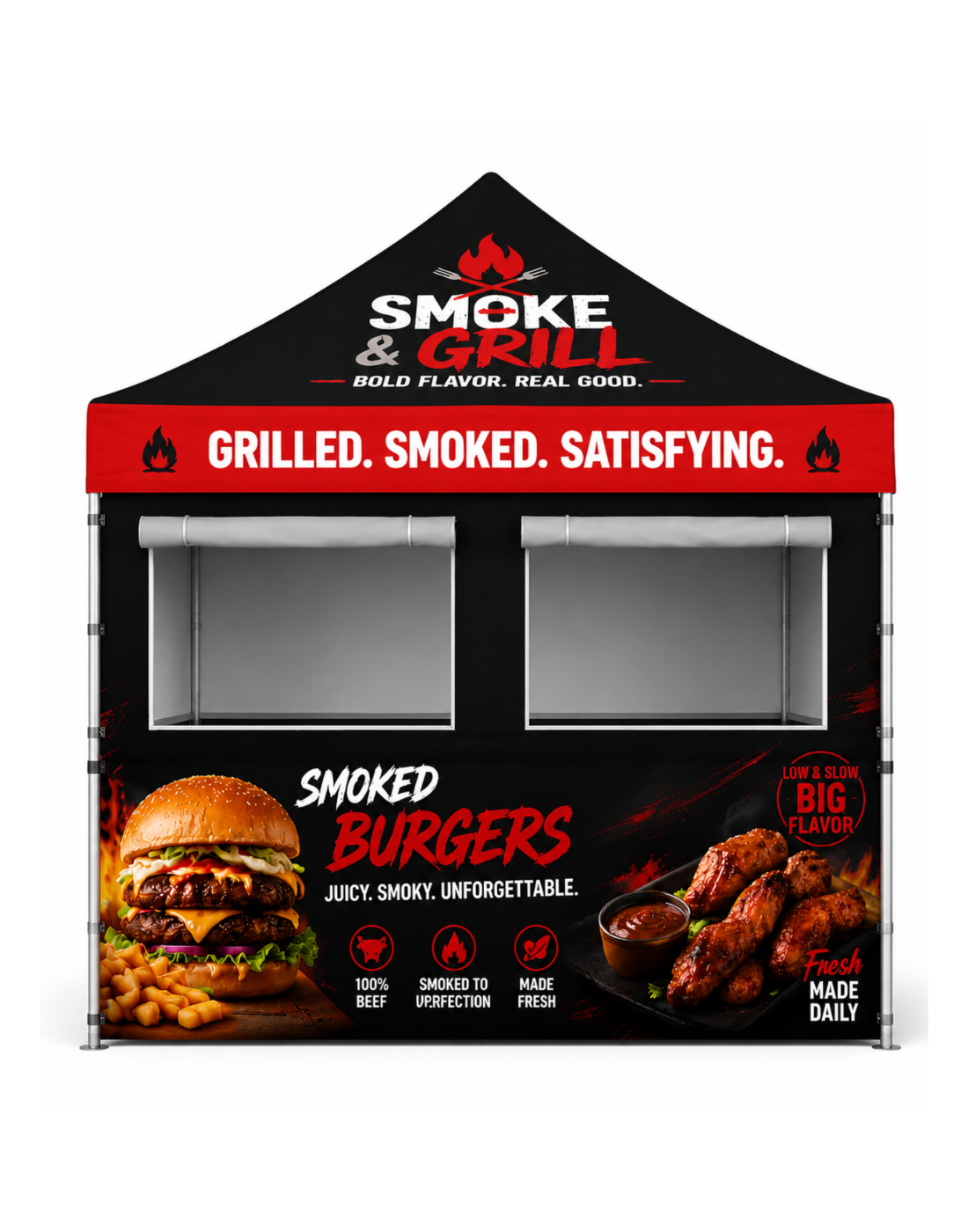 3m x 3m Fabric Food Booth Canopy Tent