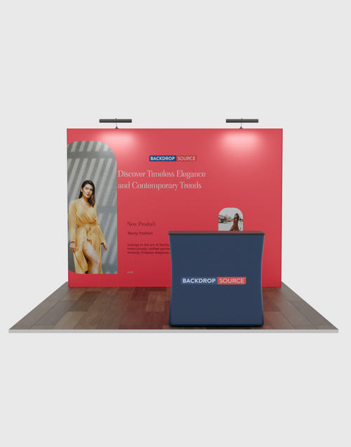 3m x 3m  Straight Popup Exhibit Pro 3-in-1 Display Kit with Illume Lights.