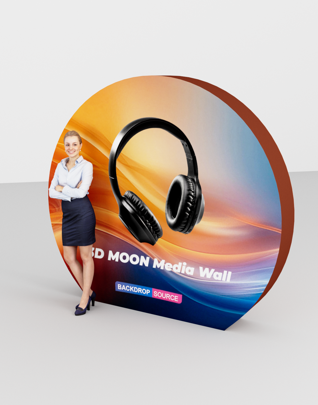 3D MOON Tension Fabric Media Wall